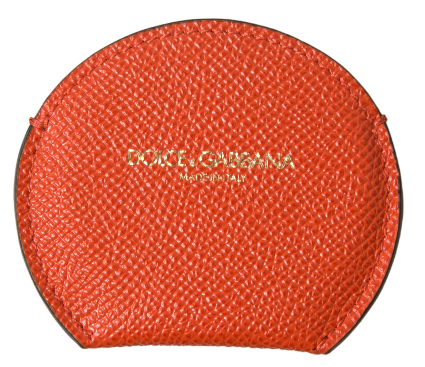 Elegante portaspecchi in pelle di vitello arancione