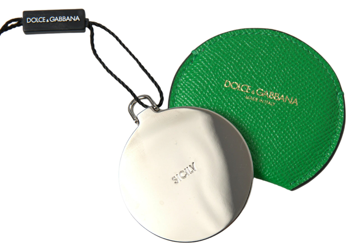 Elegante portaspecchi in pelle di vitello
