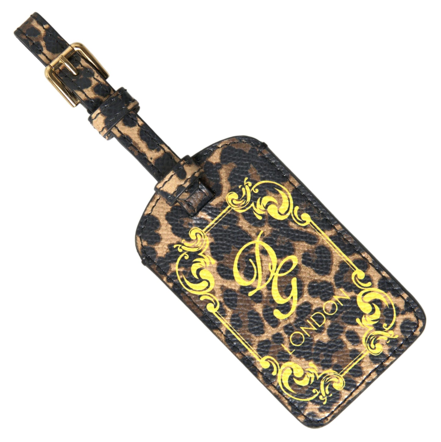 Elegante etichetta per bagaglio in pelle leopardata