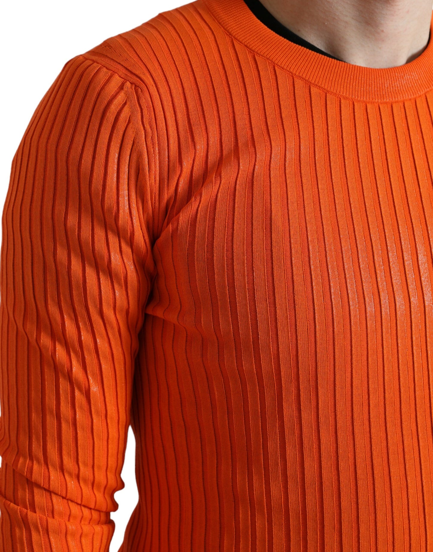 Eleganter Strickpullover in Sonnenuntergangsorange