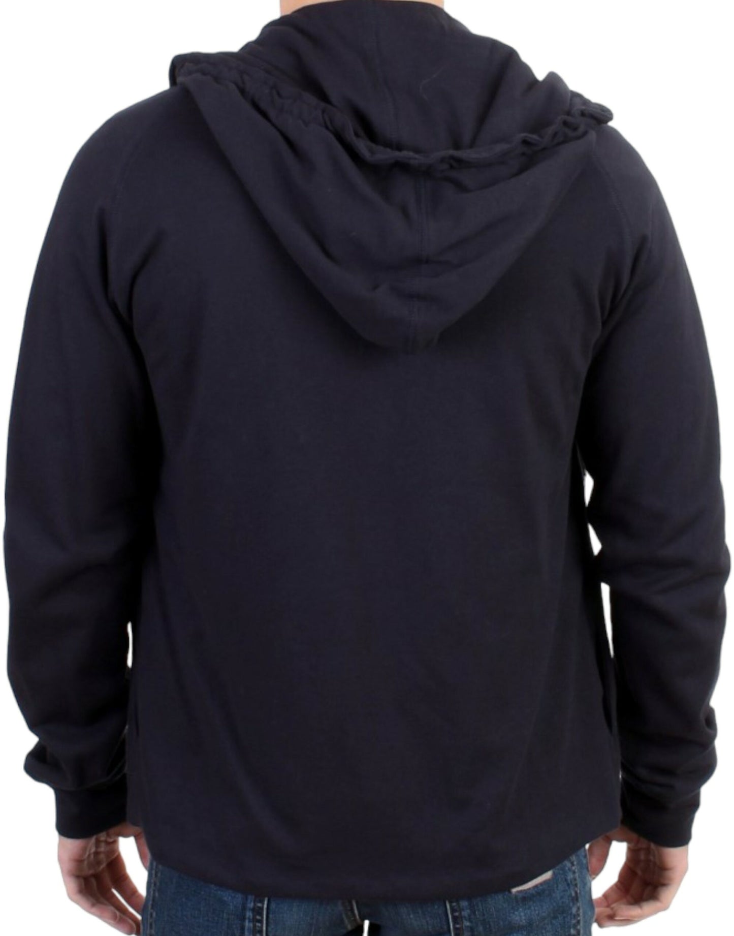 Eleganter blauer Kapuzenpullover aus Baumwolle
