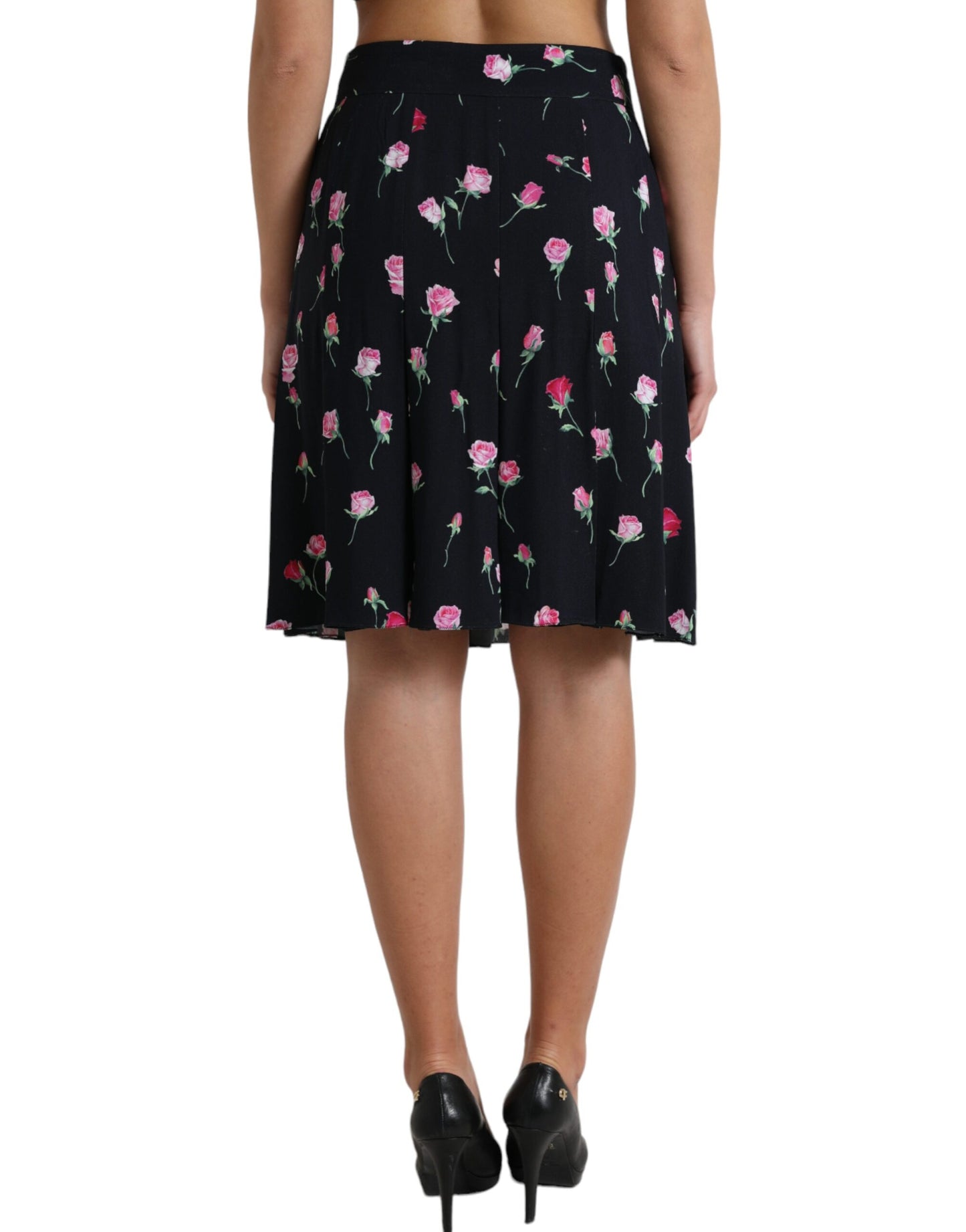 Eleganter knielanger A-Linien-Rock mit Blumenmuster