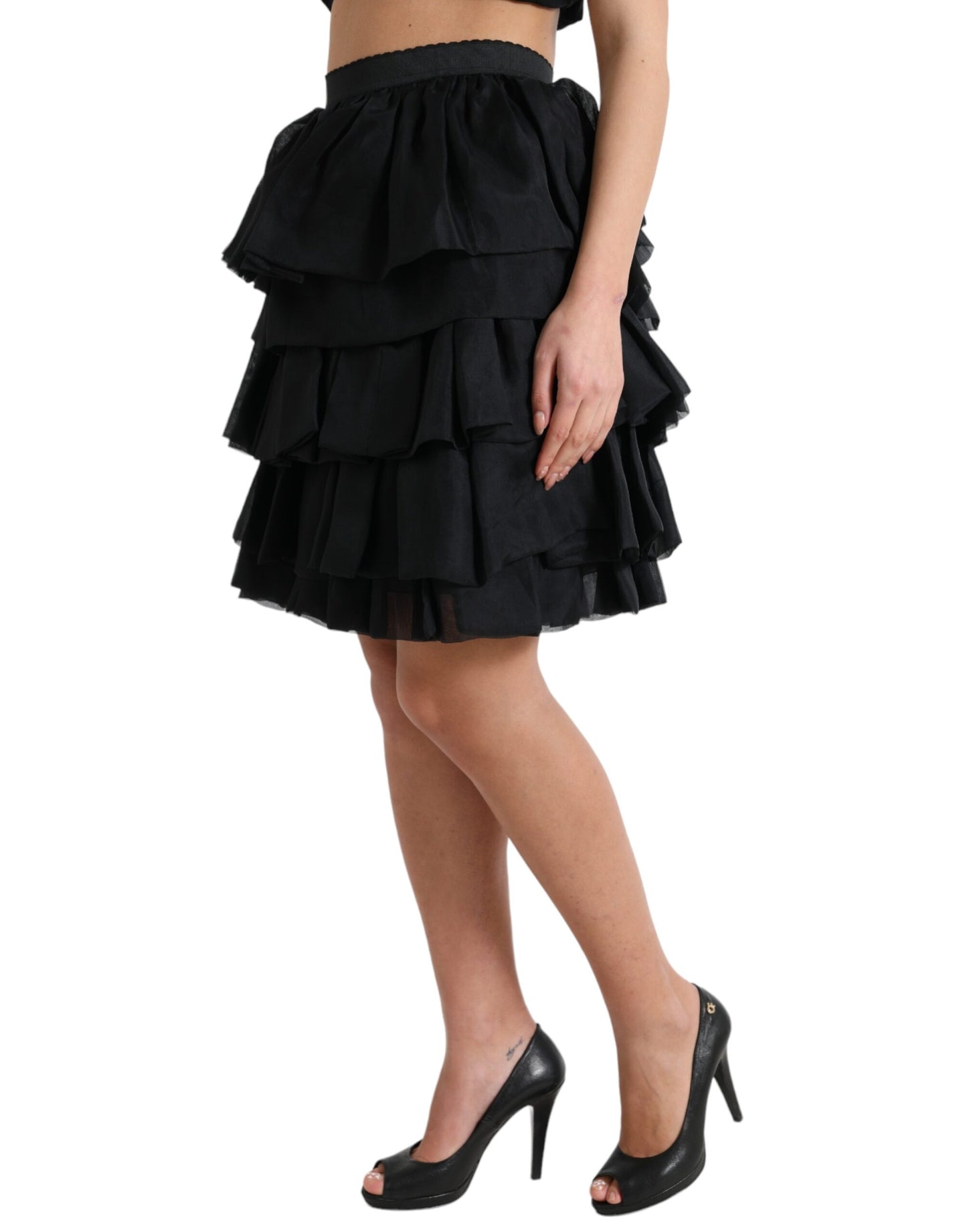 Eleganter gestufter A-Linien-Minirock