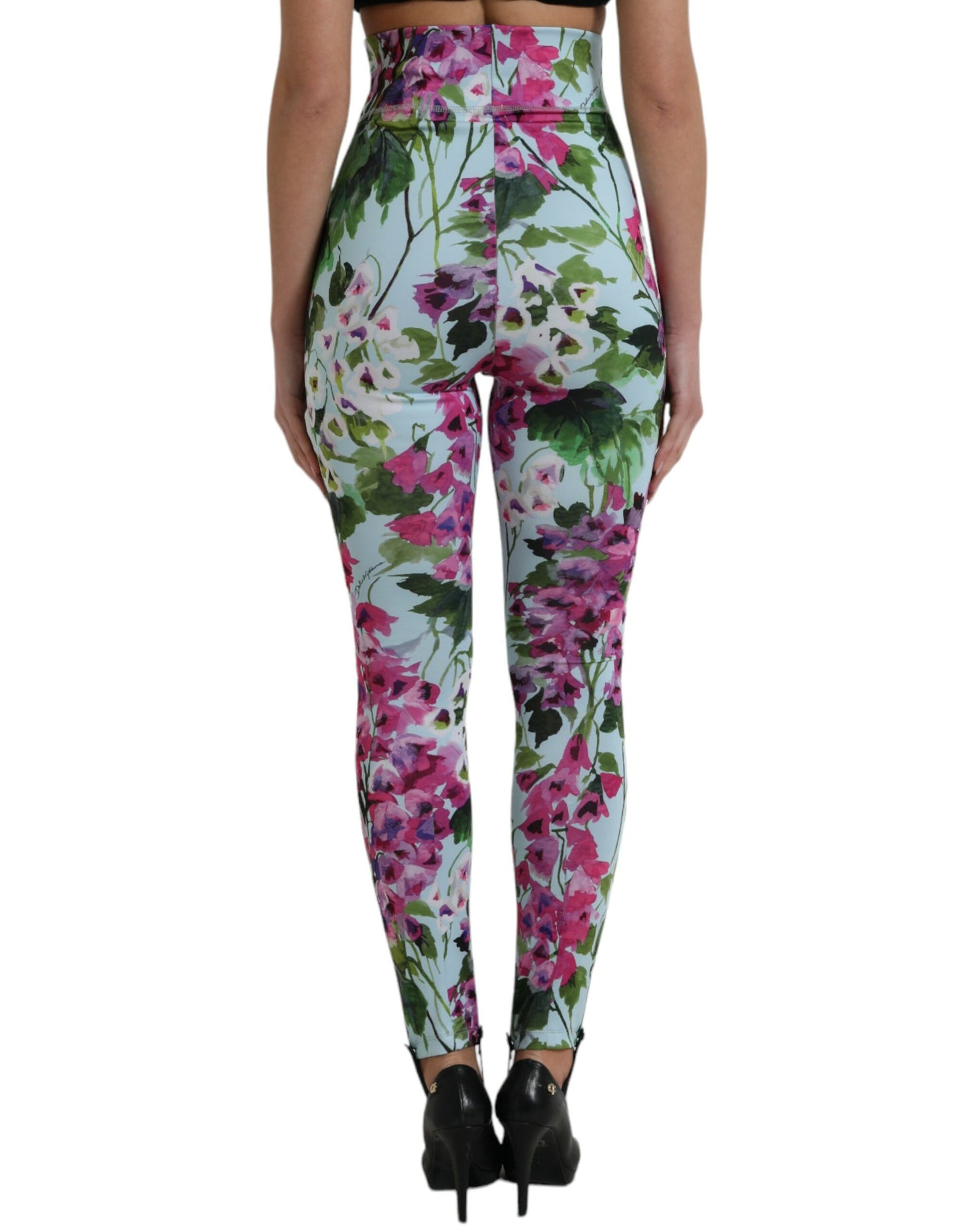 Elegante Leggings mit Blumenmuster und hoher Taille