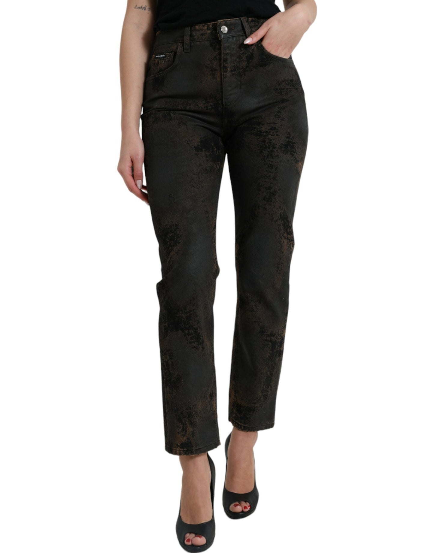 Schicke Boyfriend-Stretchjeans mit mittlerer Taille