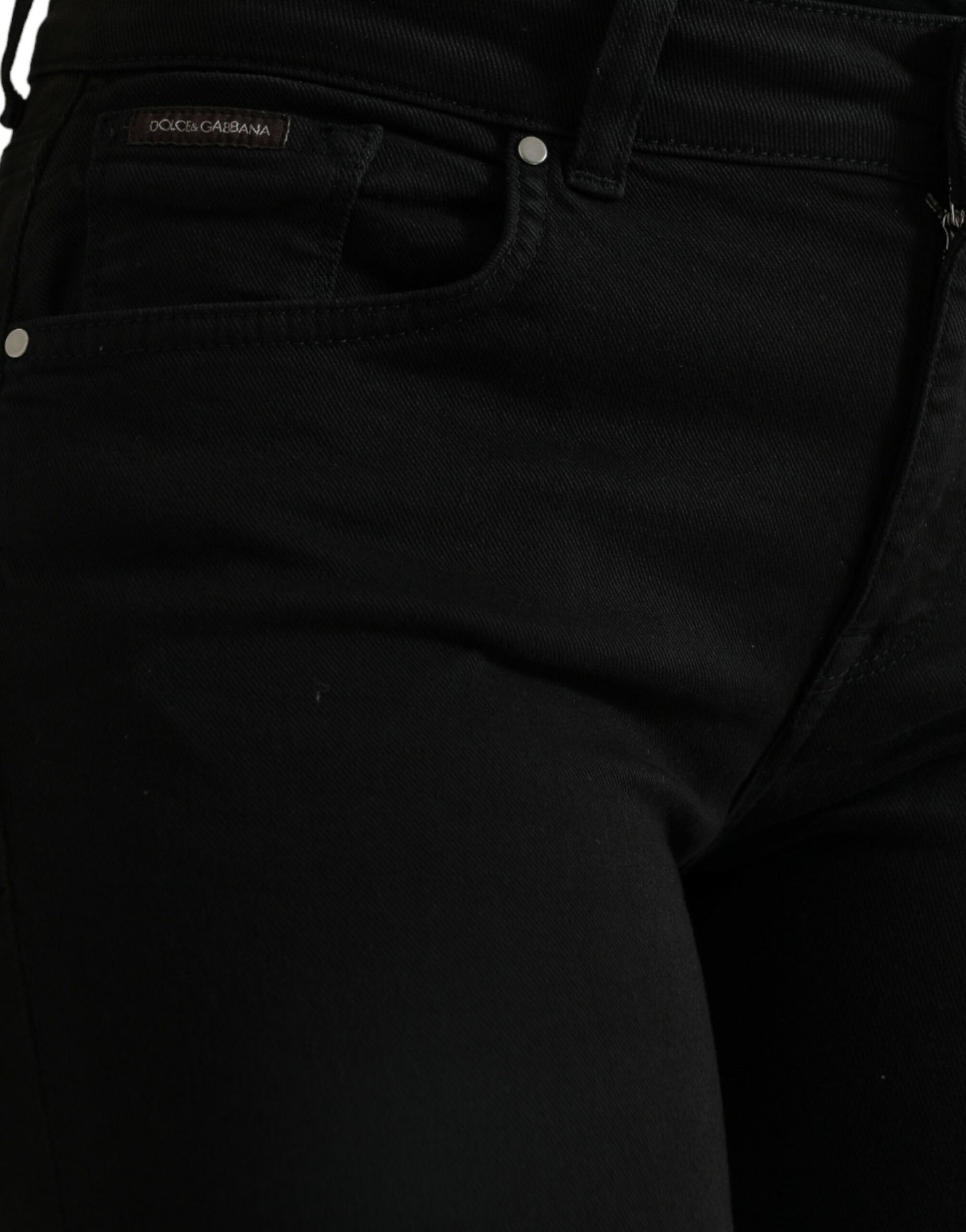 Elegante schwarze Stretchjeans mit mittlerer Taille