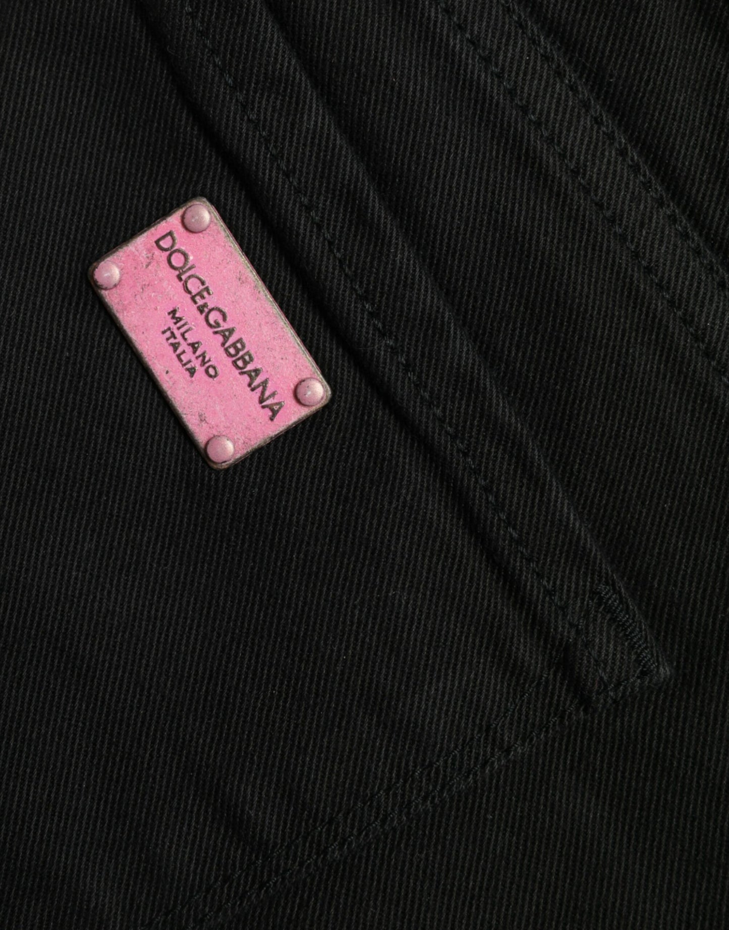 Elegante schwarze Stretchjeans mit mittlerer Taille