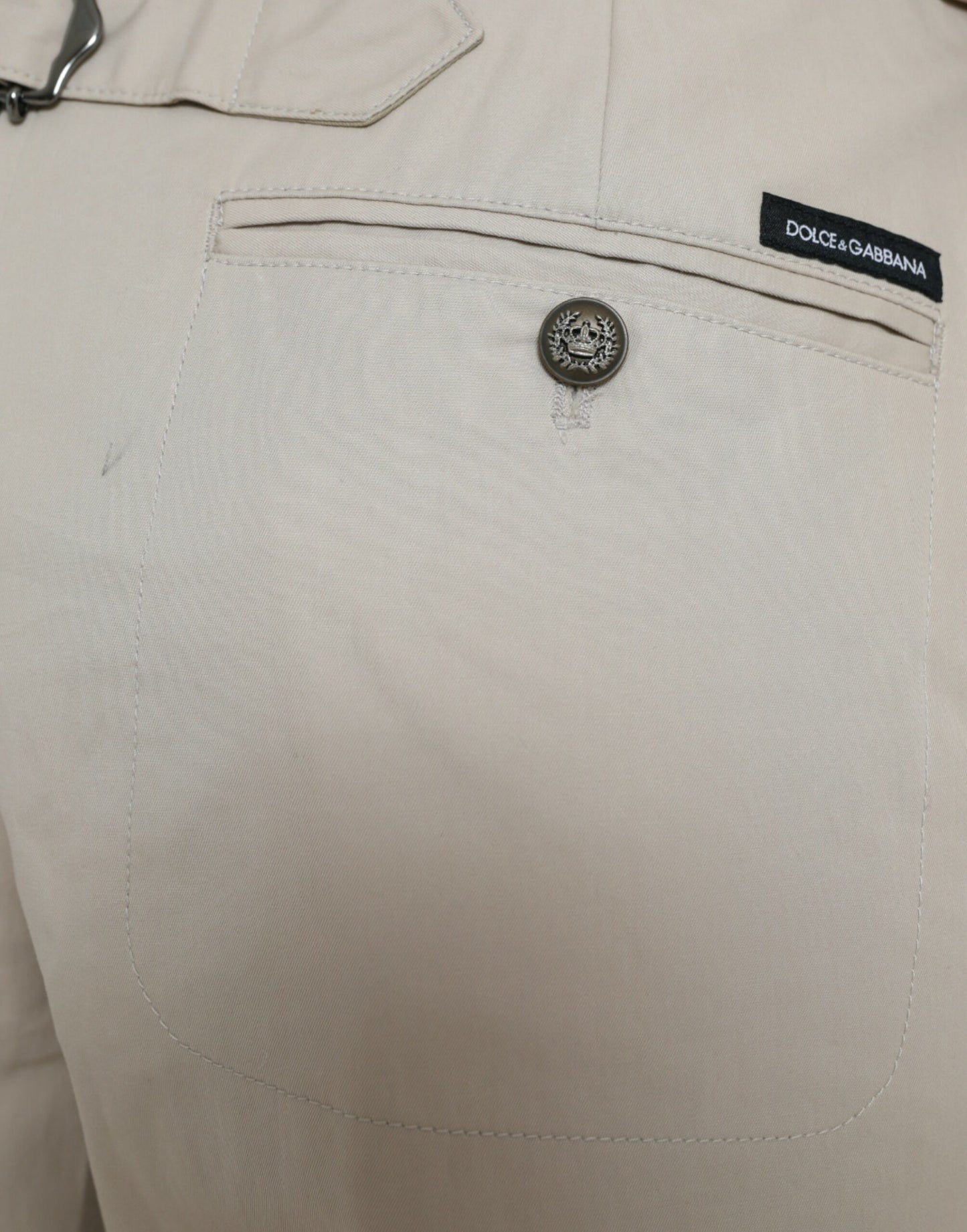High-Waist Tapered Fashion Pants - Beige