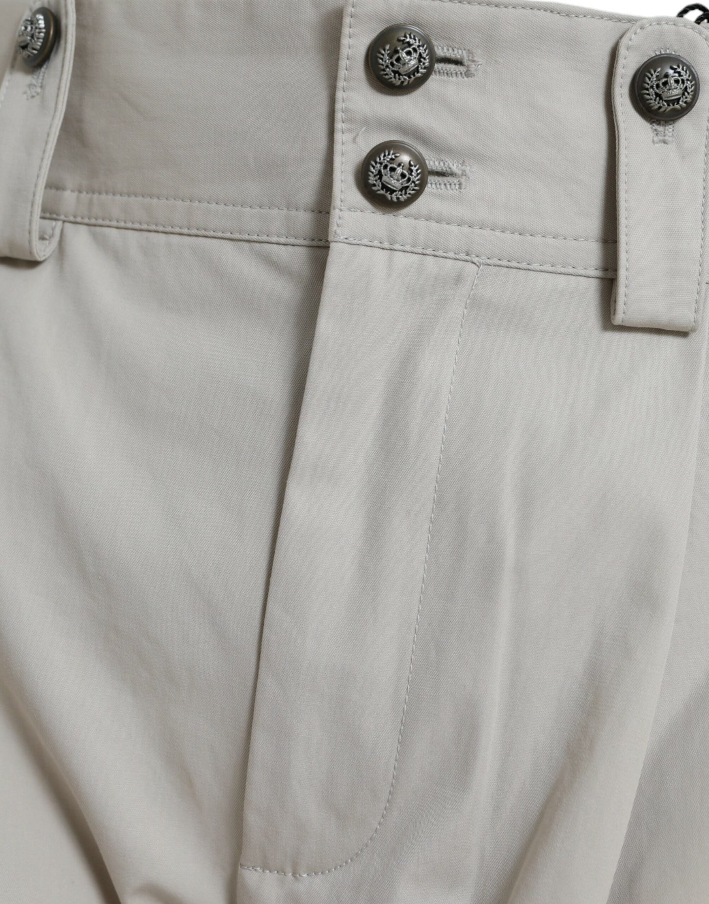High-Waist Tapered Fashion Pants - Beige