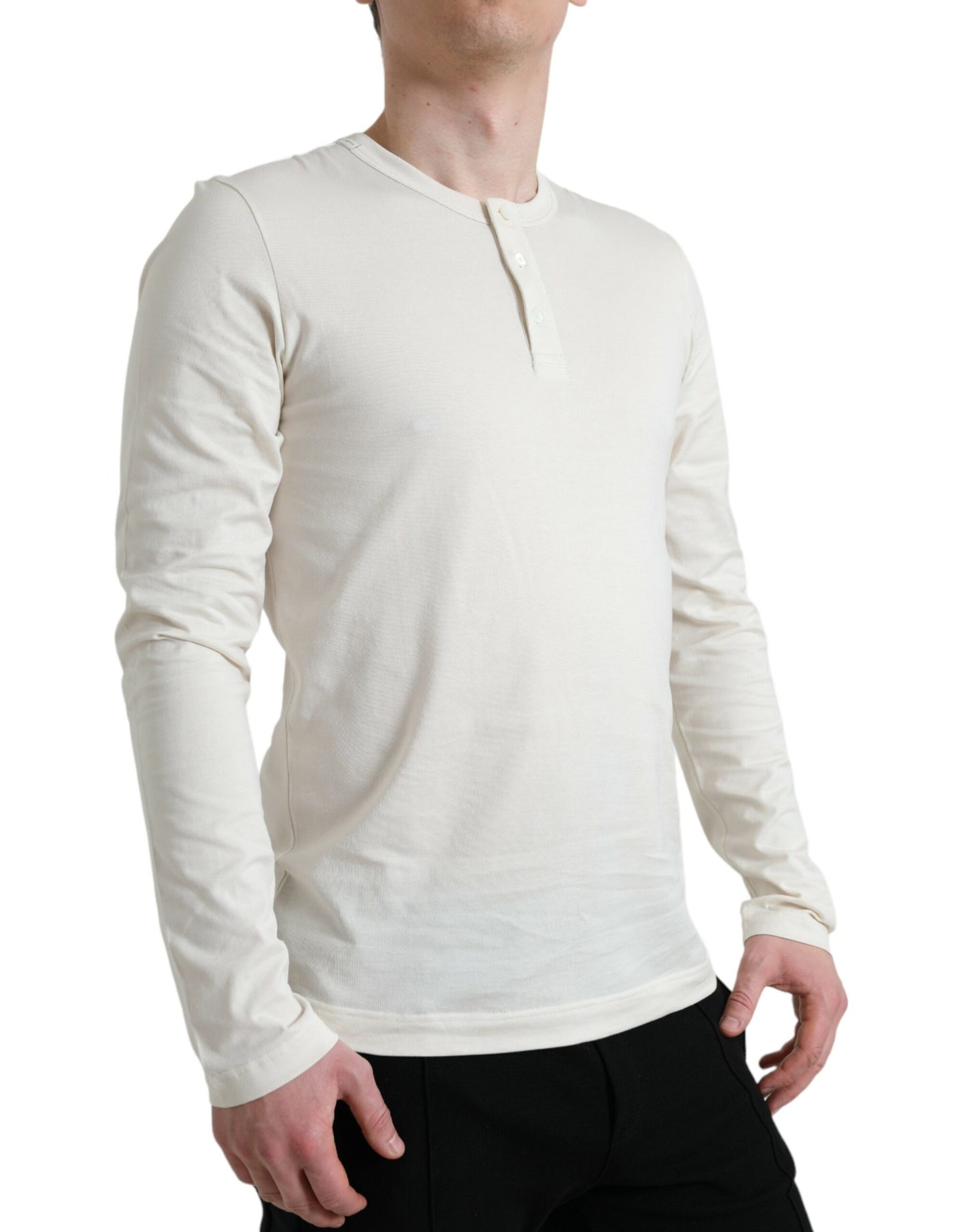 Eleganter Pullover aus cremefarbener Baumwolle