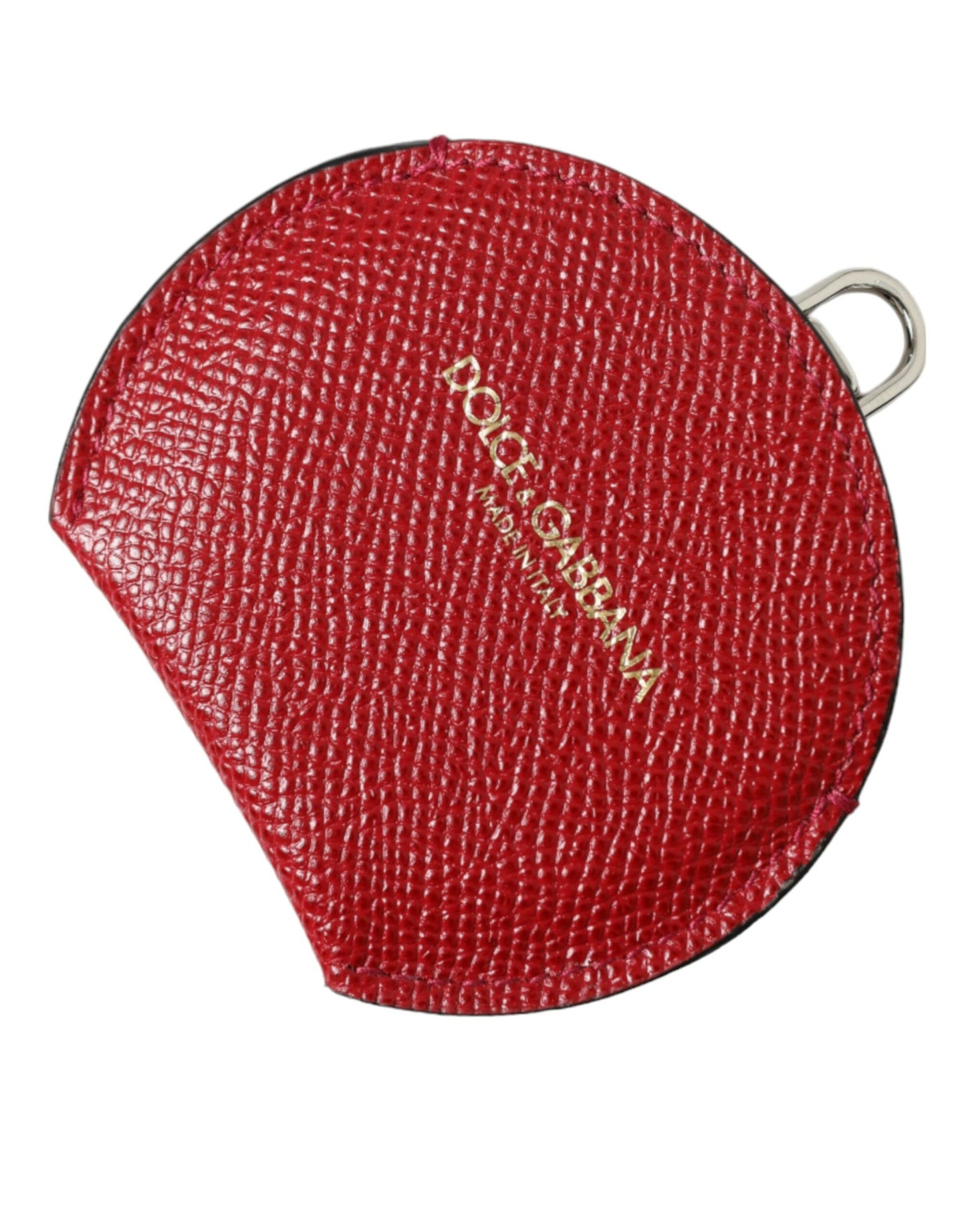 Elegante porta specchio in pelle rossa