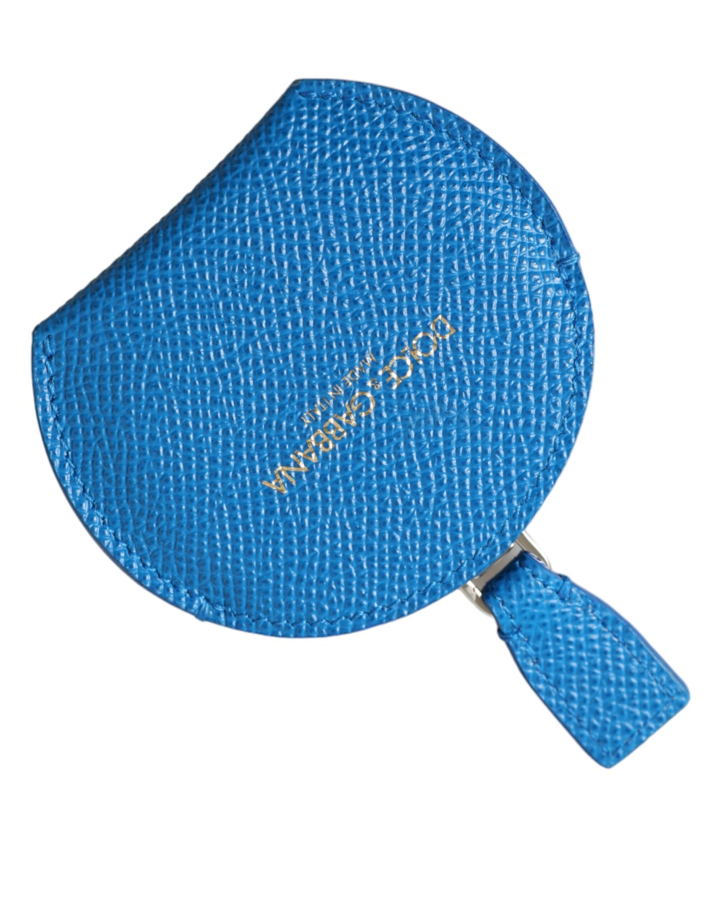 Elegante porta specchio in pelle blu