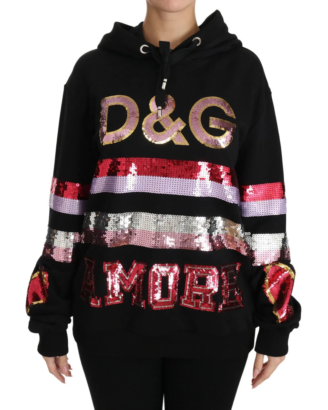 DG Pailletten-Kapuzenpullover