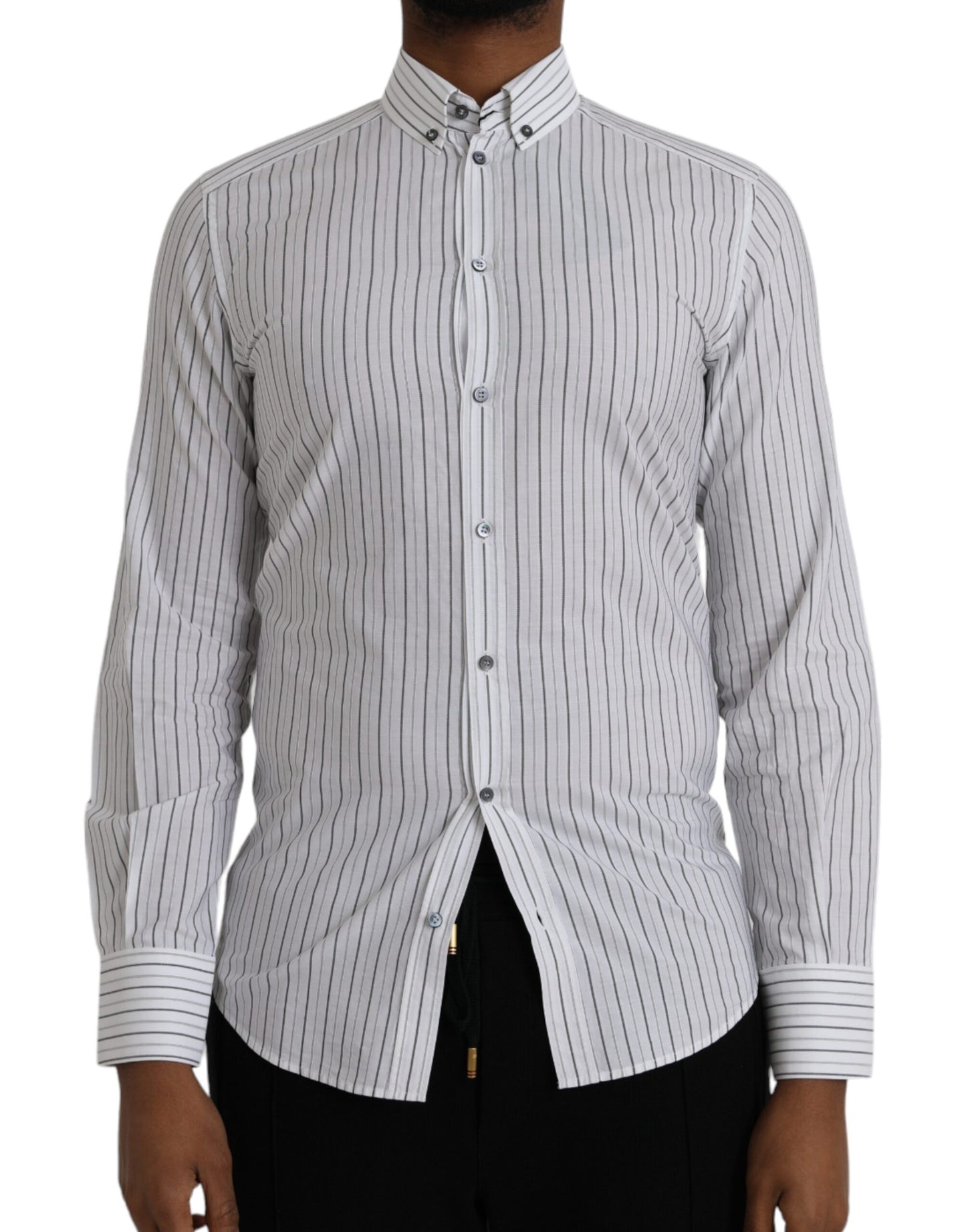 Camicia da abito formale a righe bianche e nere ORO