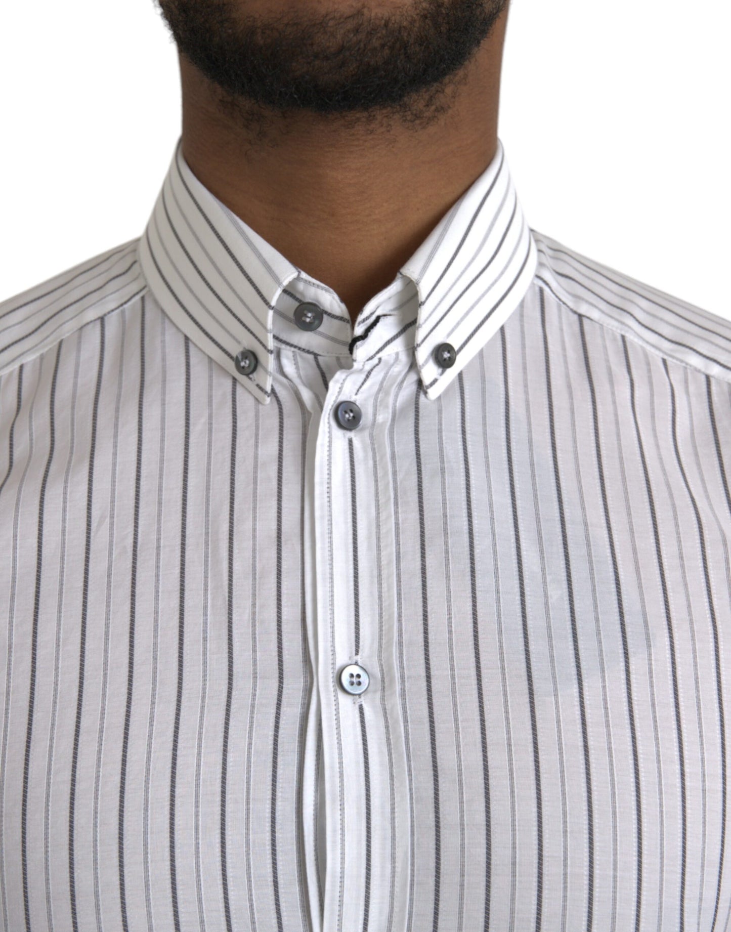 Camicia da abito formale a righe bianche e nere ORO