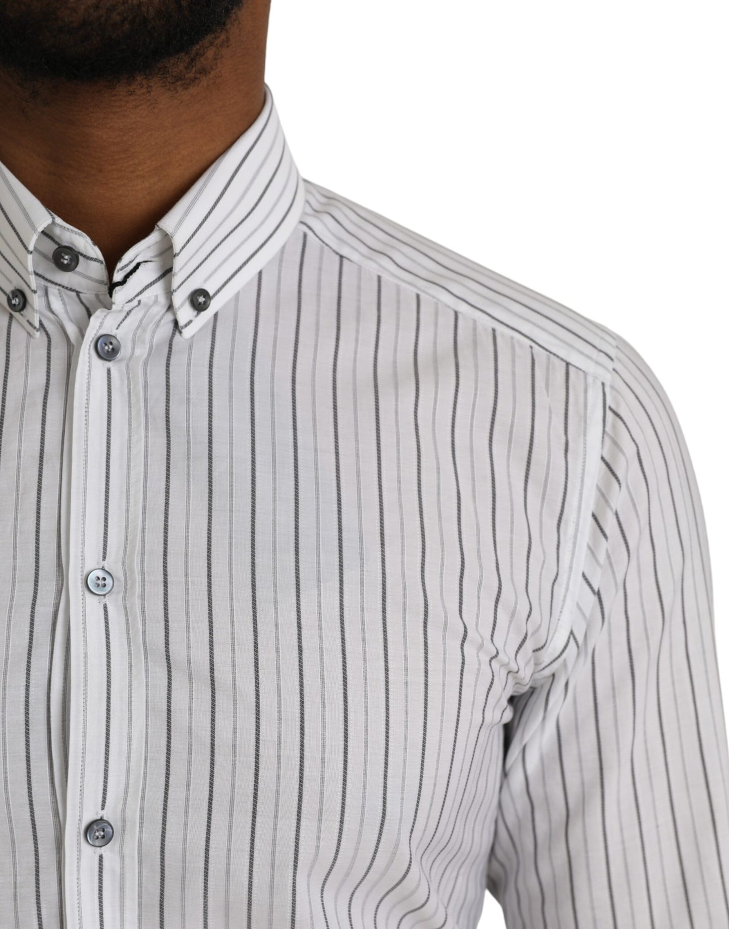 Camicia da abito formale a righe bianche e nere ORO