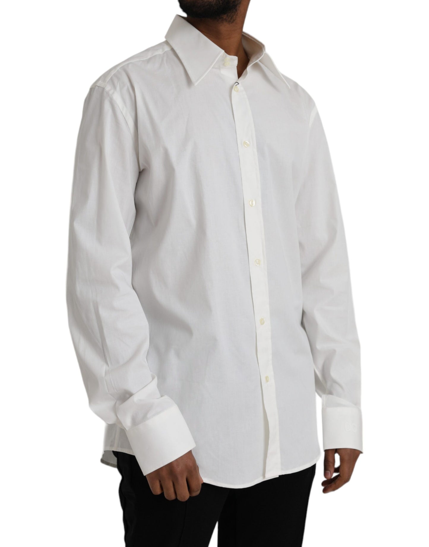 Camicia in cotone bianco slim fit GOLD