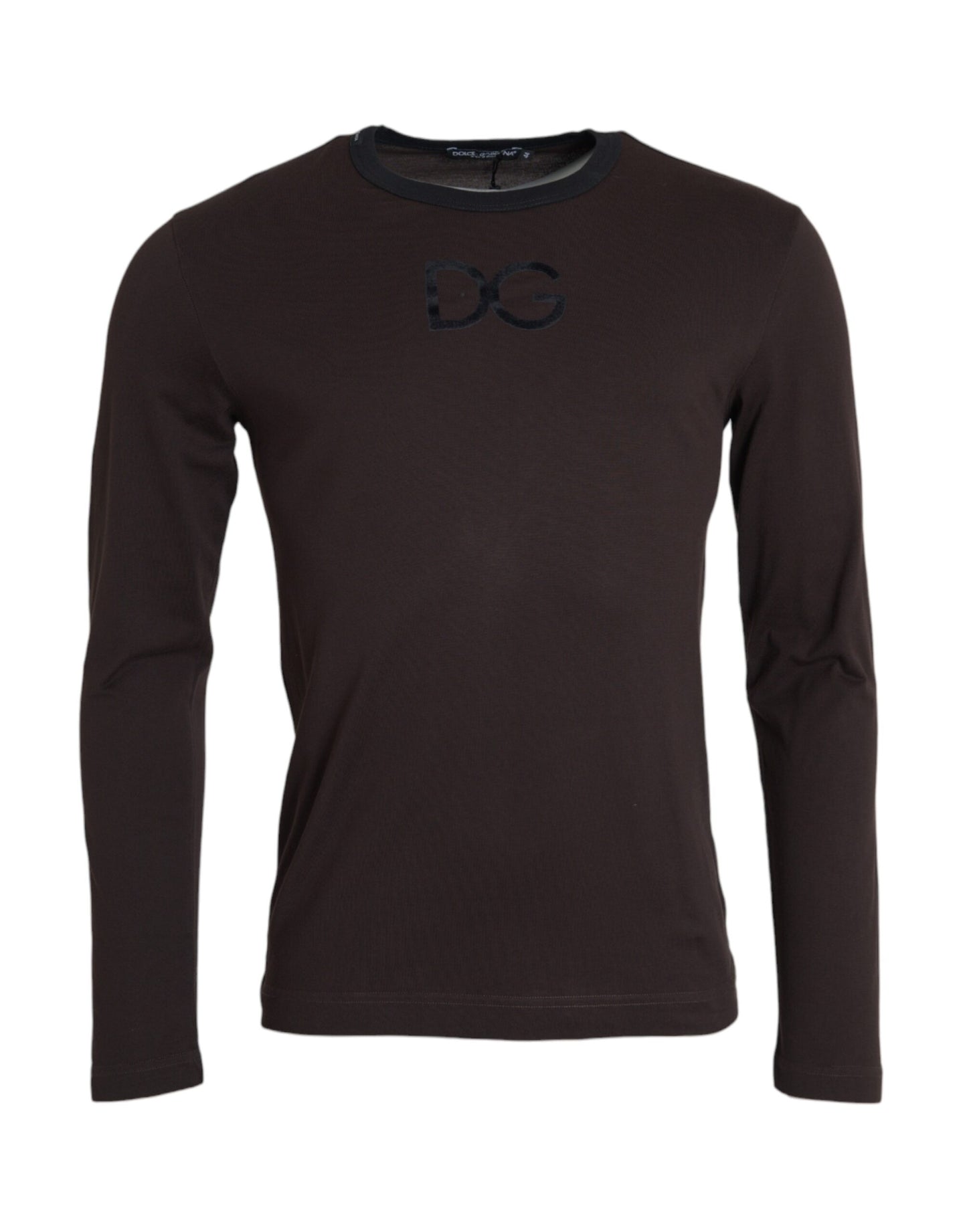 Maglione girocollo con logo DG marrone