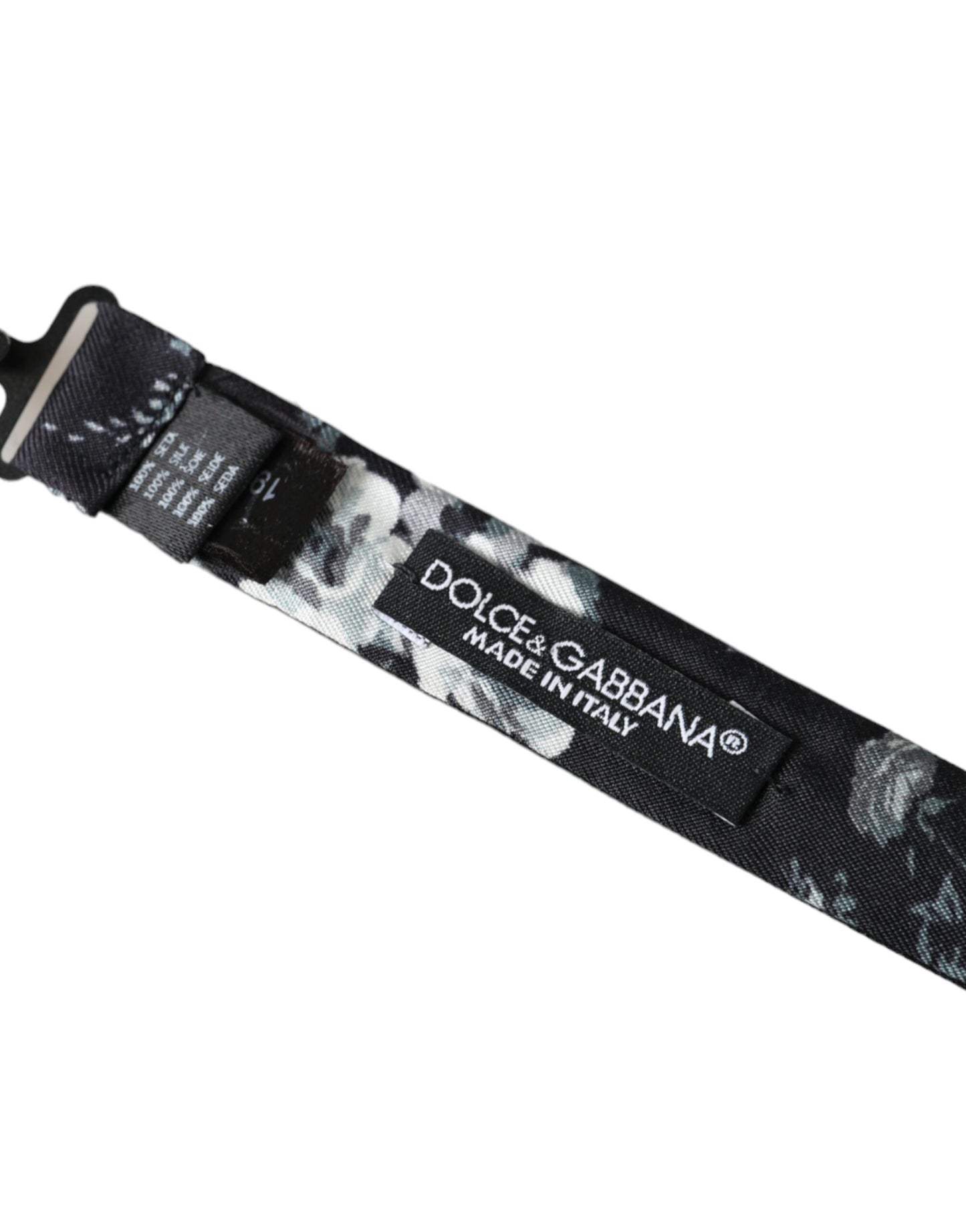 Schwarze, florale Fantasy-Fliege mit verstellbarem Halsausschnitt für Herren