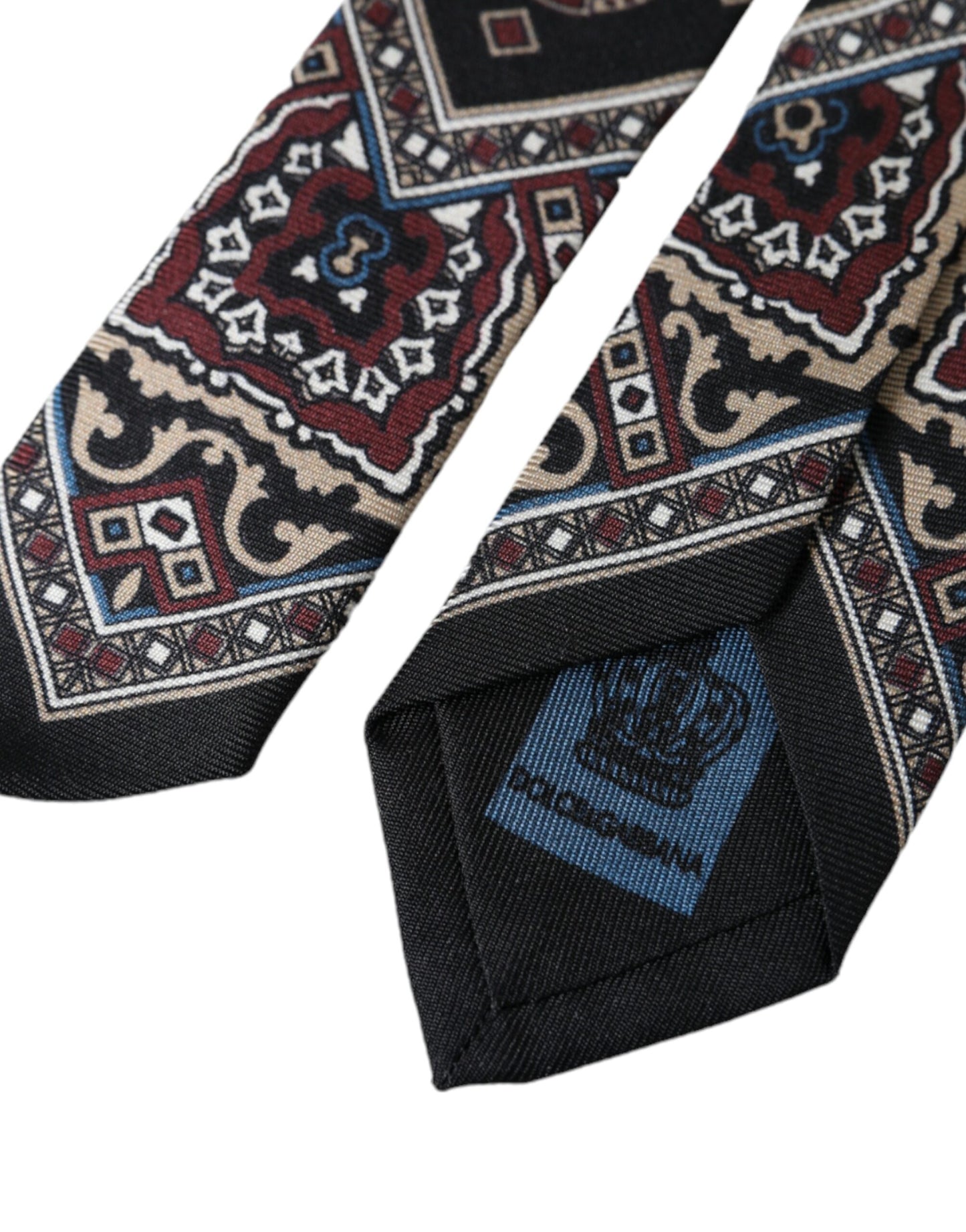 Schwarze bedruckte verstellbare Herrenkrawatte aus 100 % Seide