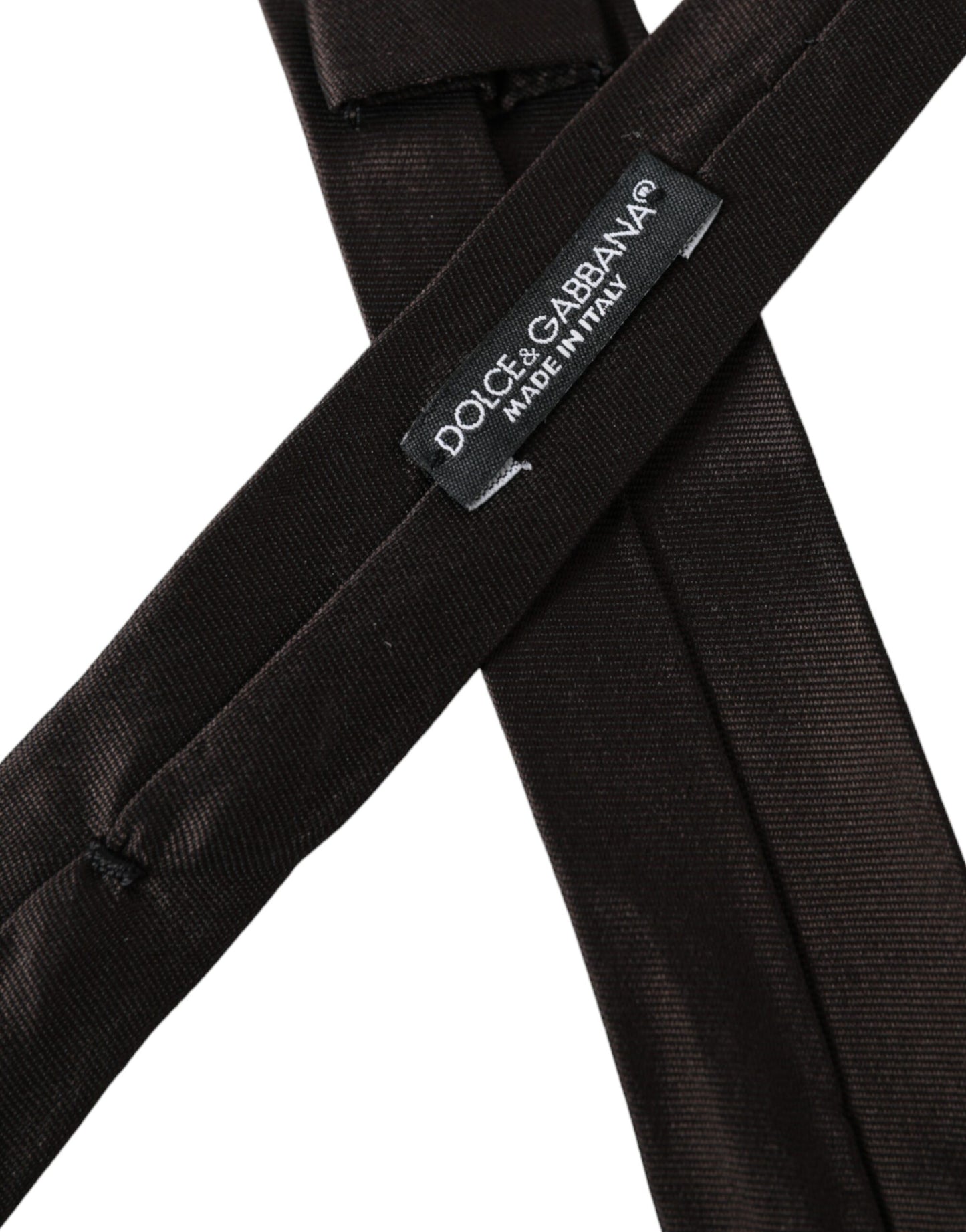 Braune, einfarbige, verstellbare Krawatte aus 100 % Seide