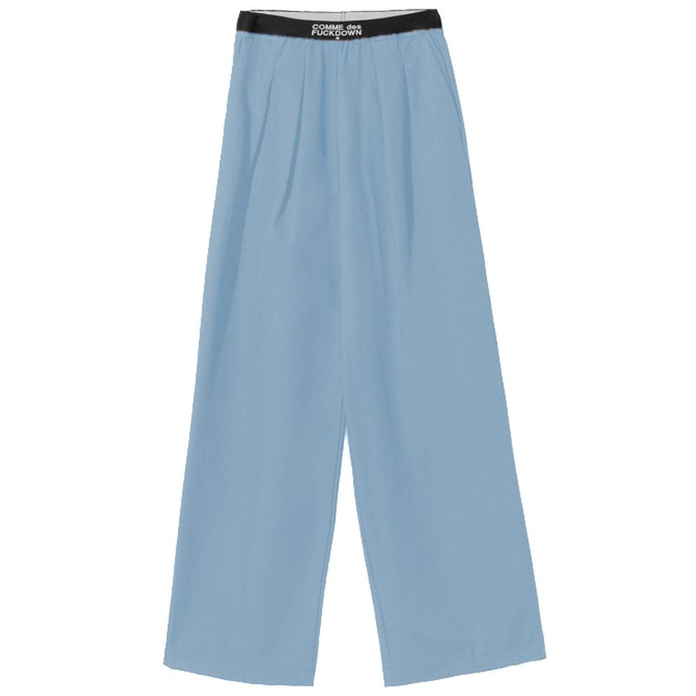 Comme Des Fuckdown Blue Polyester Women Palazzo Pants