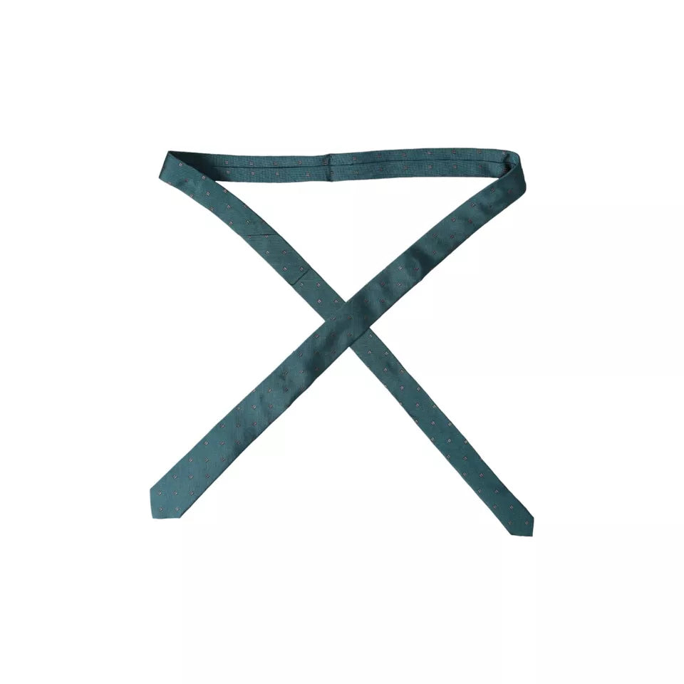 Grüne gemusterte verstellbare Herrenkrawatte aus Seide