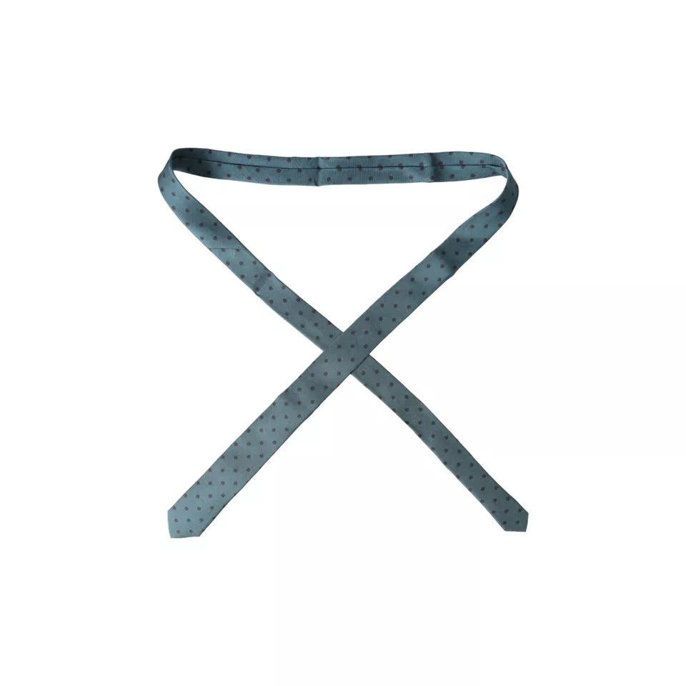 Grün-schwarze, gepunktete Seidenkrawatte für Herren, verstellbar