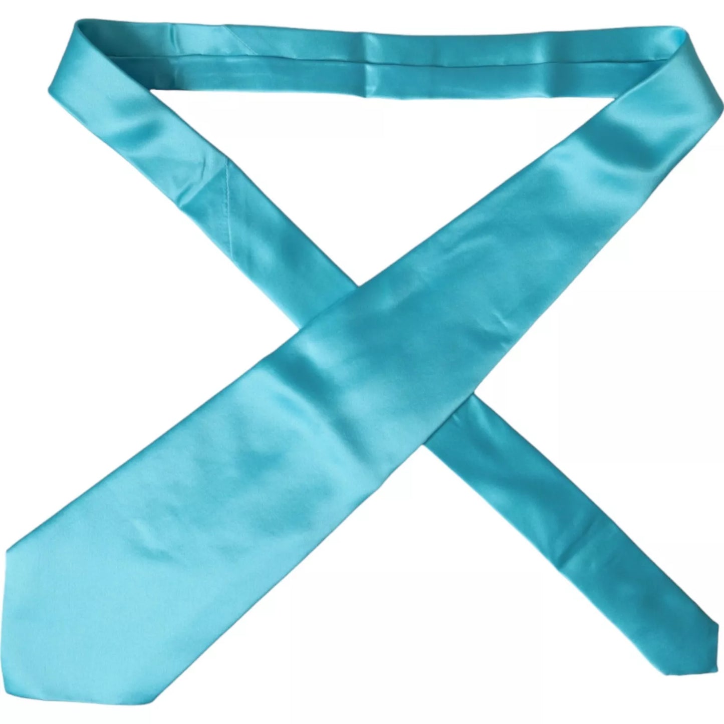 Hellblaue, breite, verstellbare Herrenkrawatte aus Satinseide