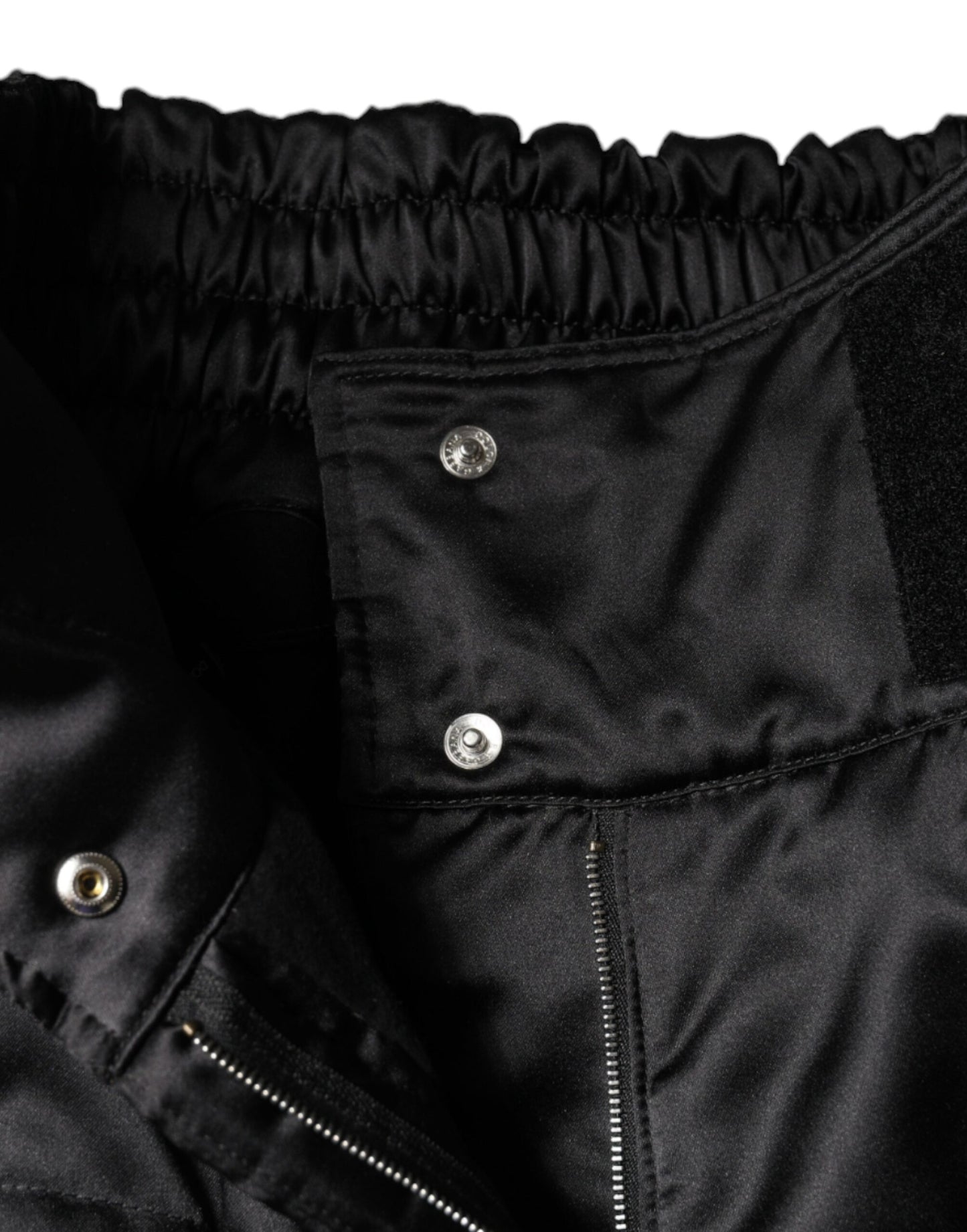 Schwarze gesteppte Bootcut-Hose mit hoher Taille für Damen