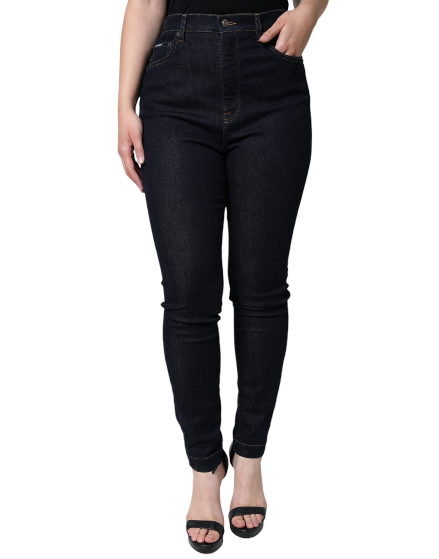 Schwarze GRACE Skinny Jeans mit hoher Taille