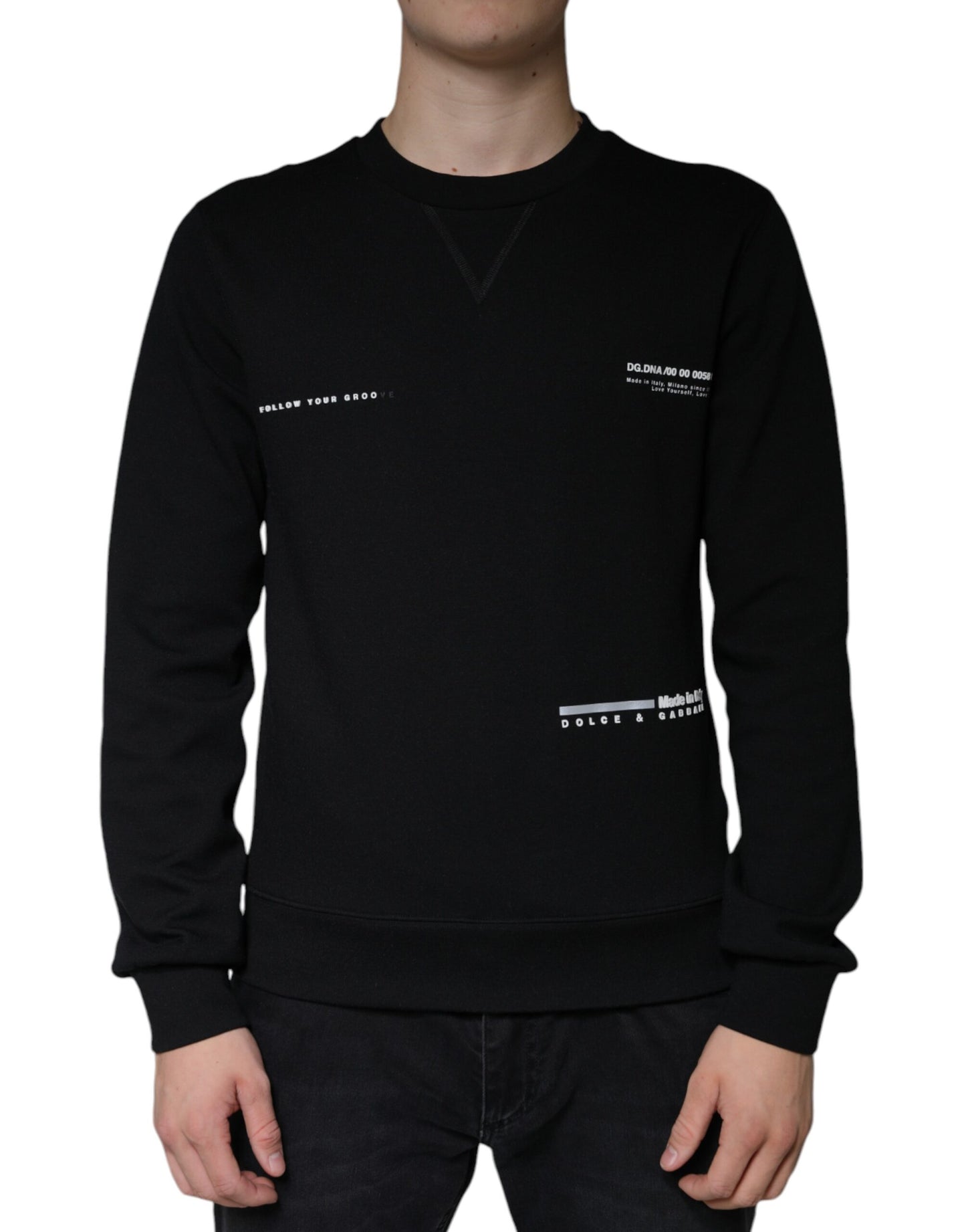 Schwarzes Sweatshirt mit Rundhalsausschnitt und Logo-Print