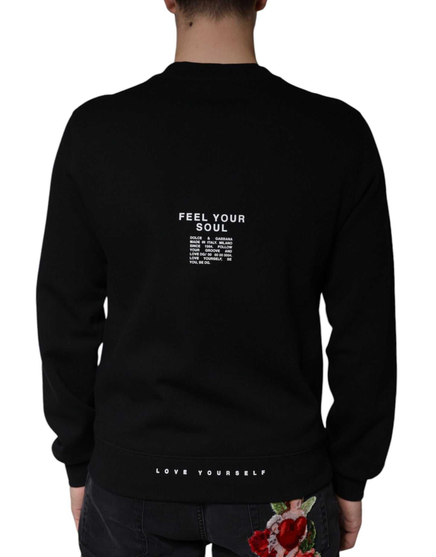 Schwarzes Sweatshirt mit Rundhalsausschnitt und Logo-Print