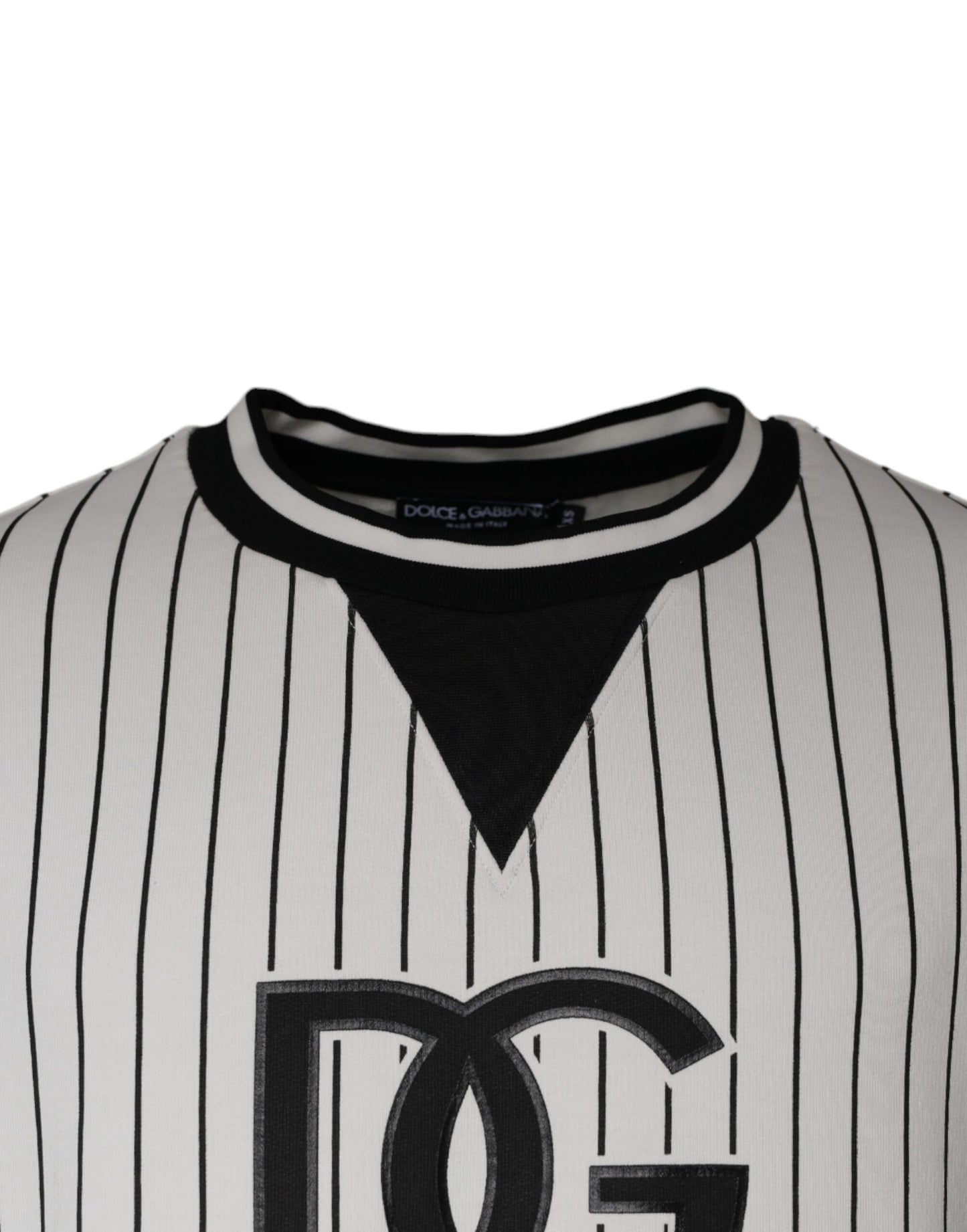 Schwarz-weiß gestreiftes Logo-Sweatshirt