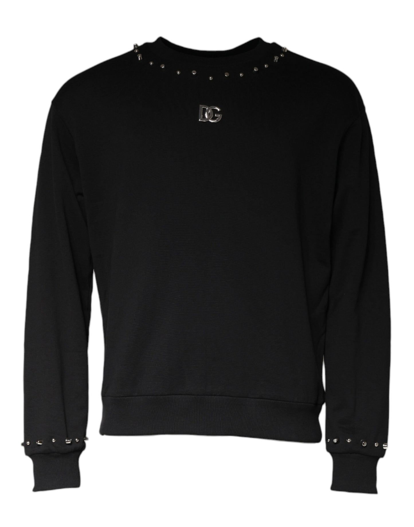 Schwarzes Sweatshirt mit Logo und Nieten