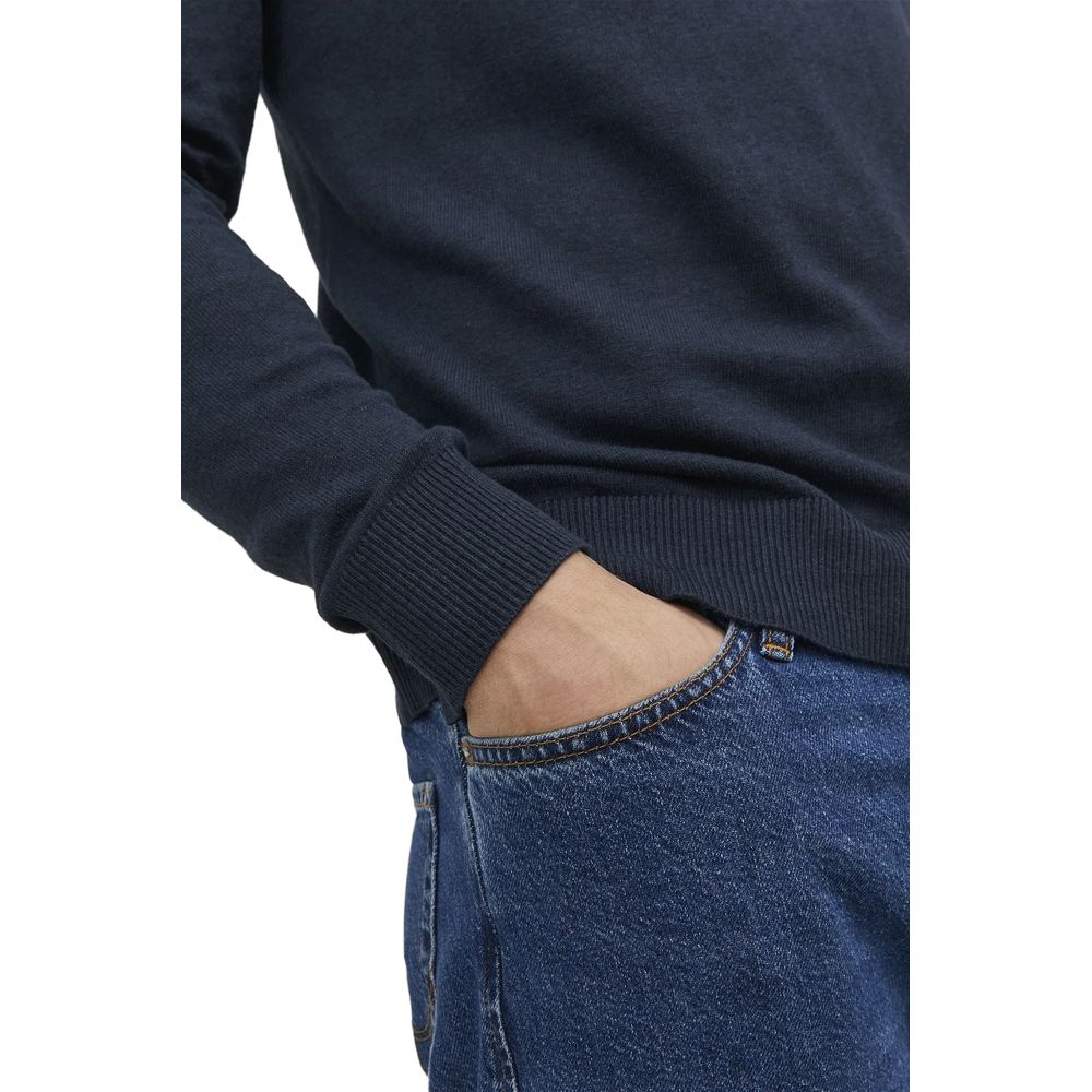 Blauer Baumwollpullover