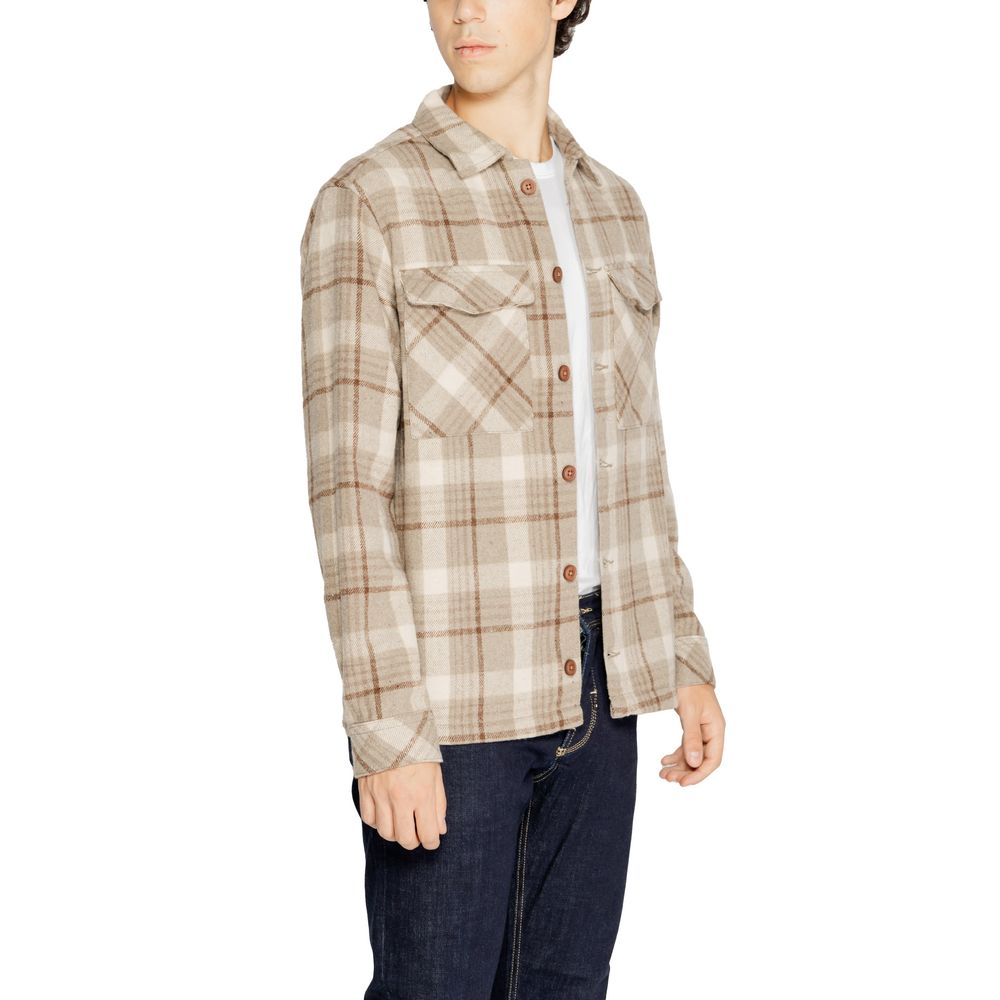 Camicia in poliestere beige