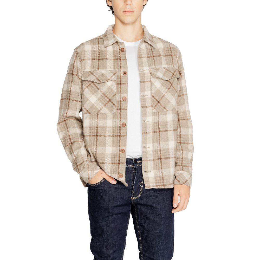 Camicia in poliestere beige