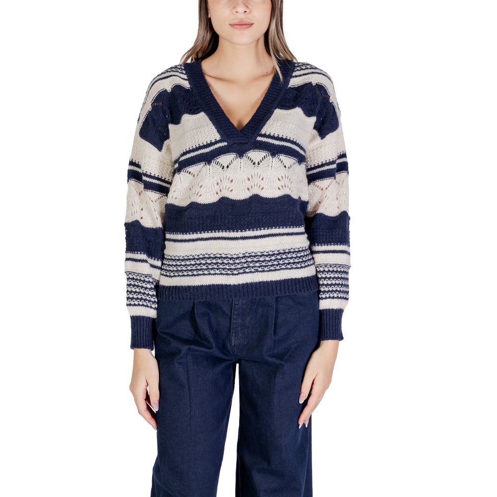 Maglione in poliestere blu poliestere