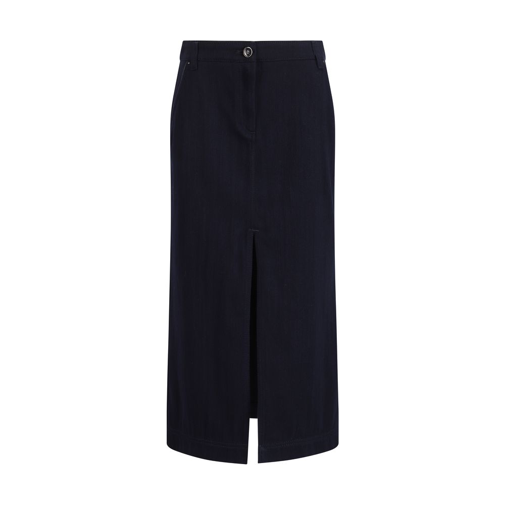 Gonna in cotone blu