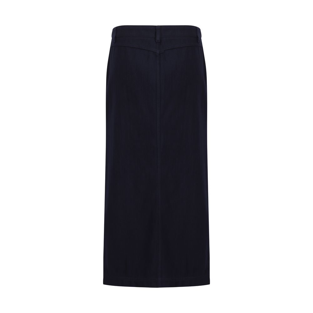 Gonna in cotone blu