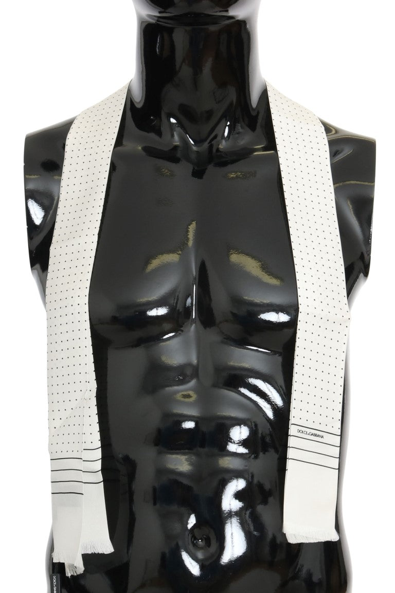 Elegante sciarpa da uomo a pois in seta