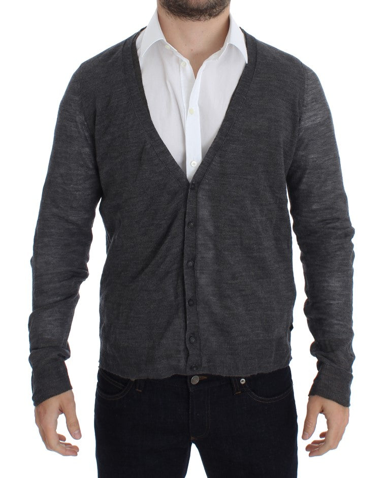 Eleganter grauer Cardigan aus Wollmischung
