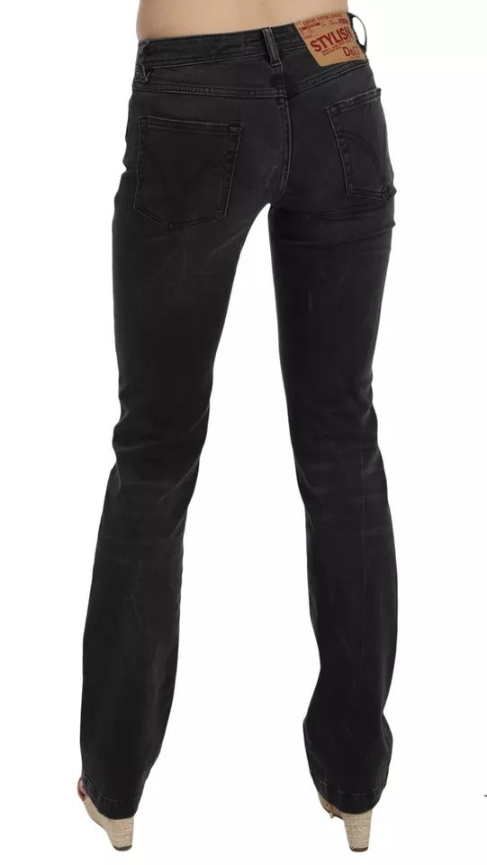 Schwarze Slim Fit-Jeans aus Baumwolle von D&G
