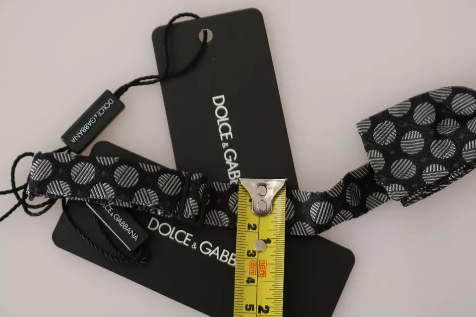 Schwarze Seidenkrawatte mit Kreisen für Herren