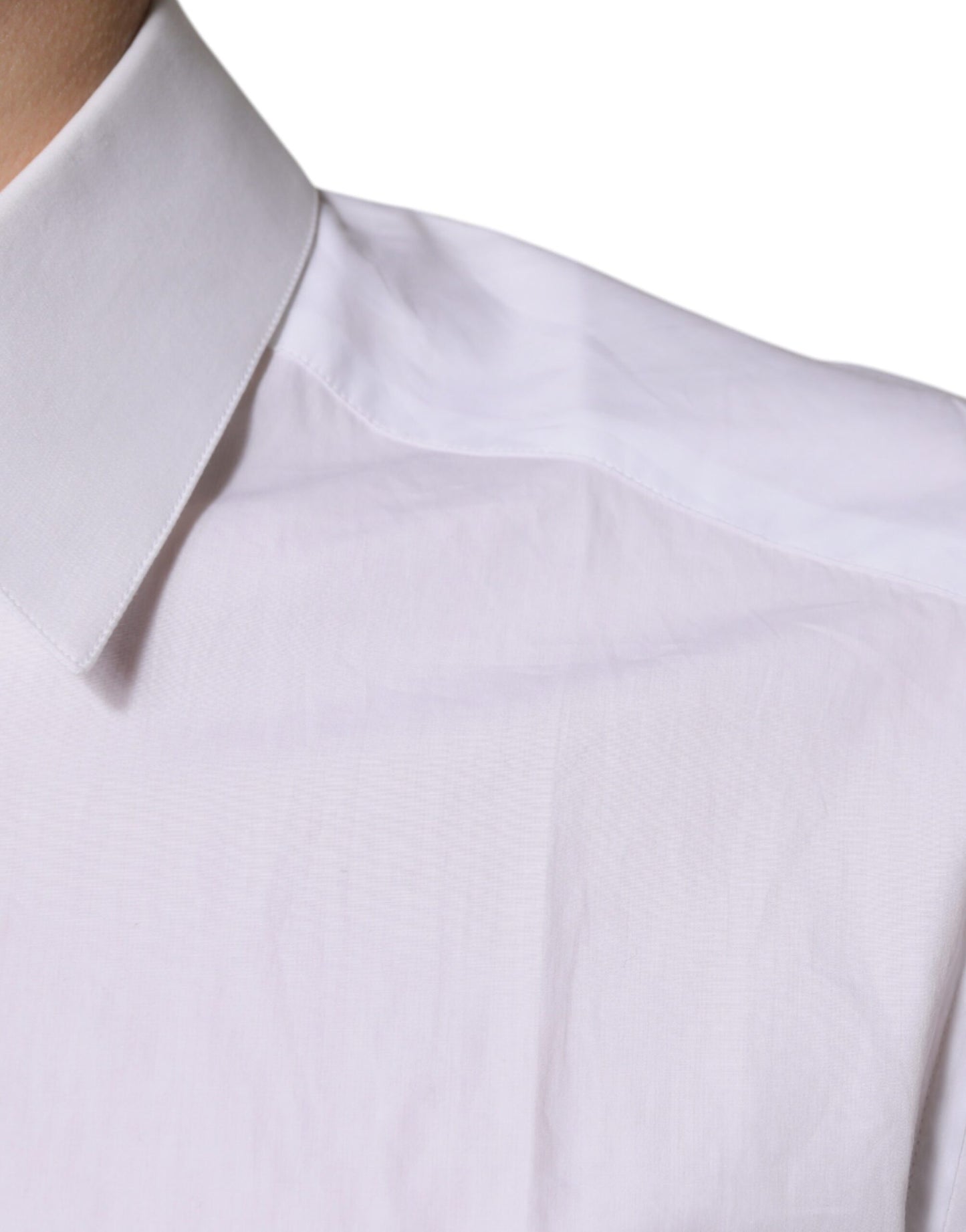 Weißes Langarmhemd aus Baumwolle in Gold