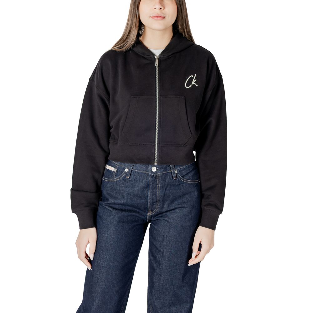 Schwarzer Baumwollpullover