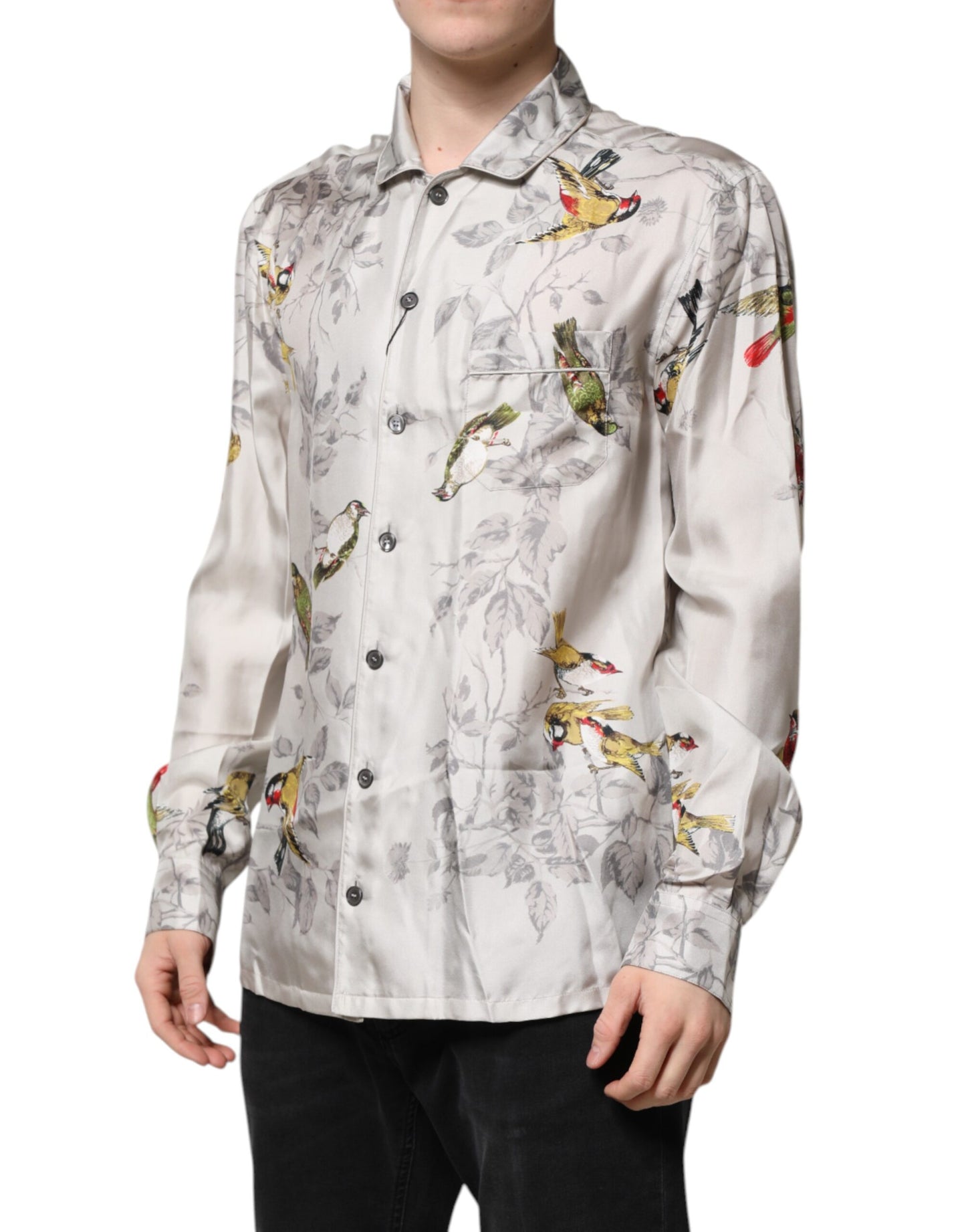 Dolce & Gabbana Multicolor Silk Printed Button Down Shirt