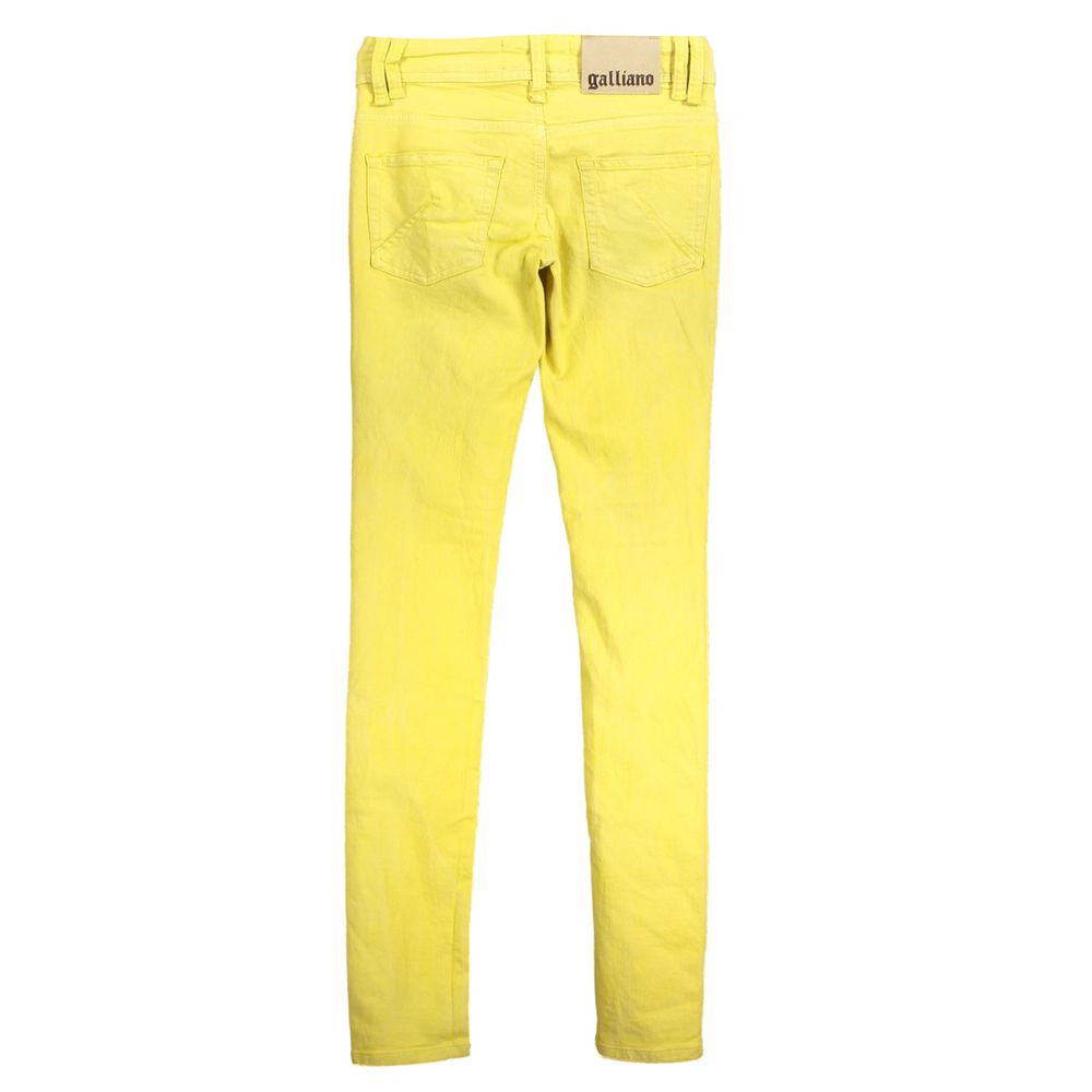 John Galliano Yellow Cotton Women Jeans