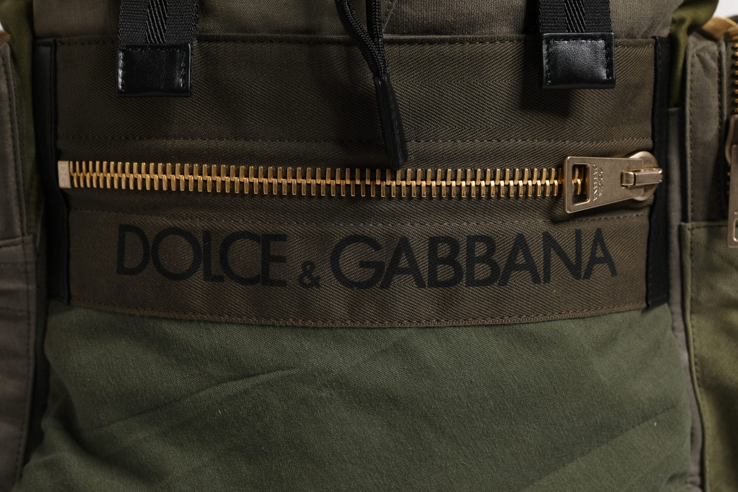 Dolce & Gabbana Green Patchwork Travel Backpack Military Bag